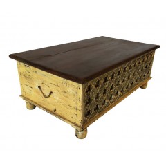 Kolonialny drewniany kufer 45x116x70