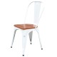 Metalowe krzesło z drewnianym siedziskiem 84x45x48