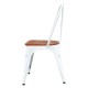 Metalowe krzesło z drewnianym siedziskiem 84x45x48