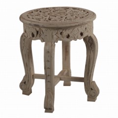 Drewniany bielony stolik 53x53x60