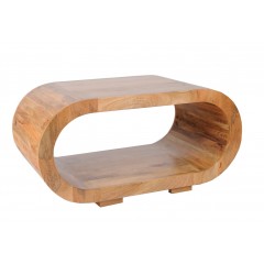Owalny drewniany stolik 90x45x50