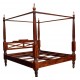 Drewniane łóżko z baldachimiem 180x200